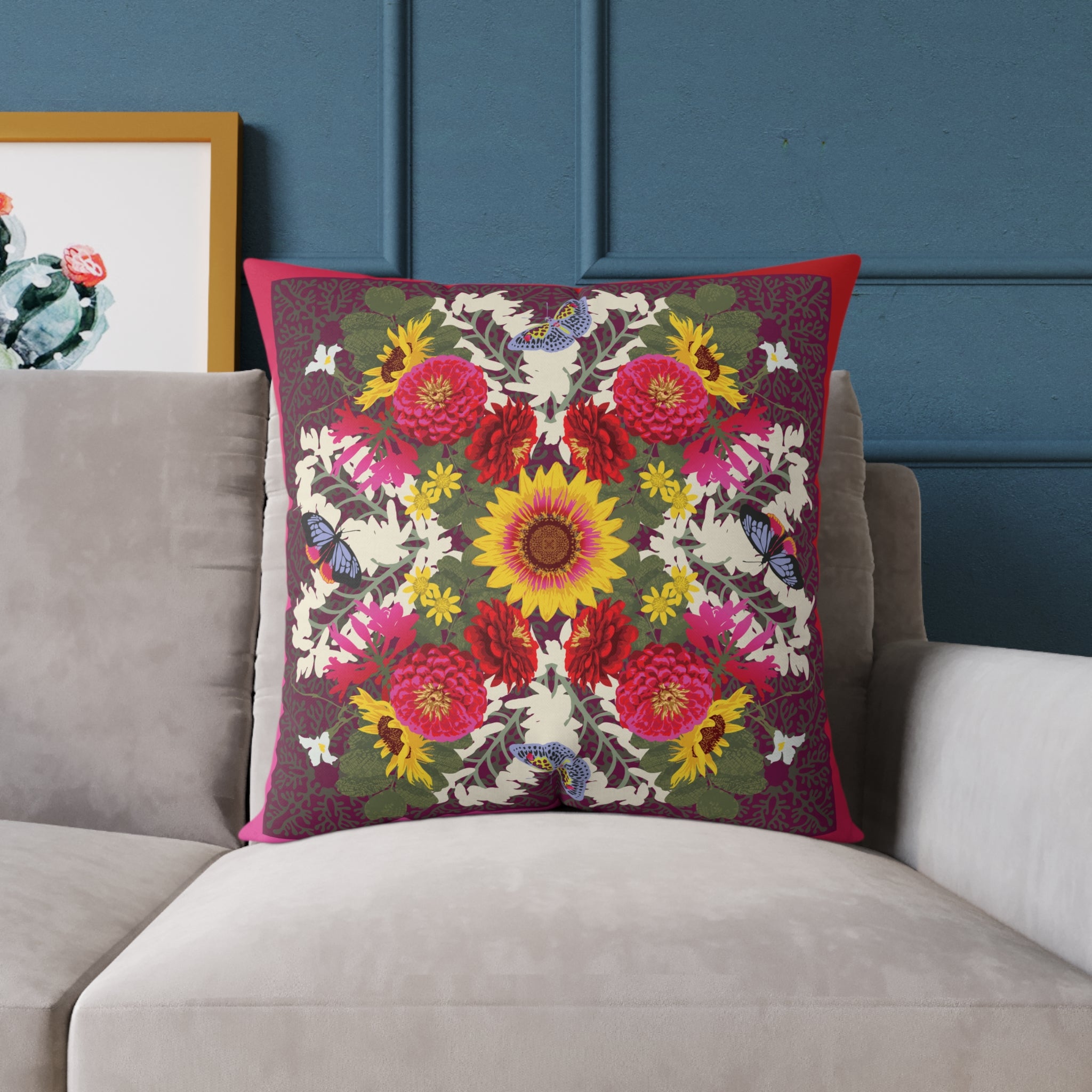 Flor de Fuego Pillow ~Pink