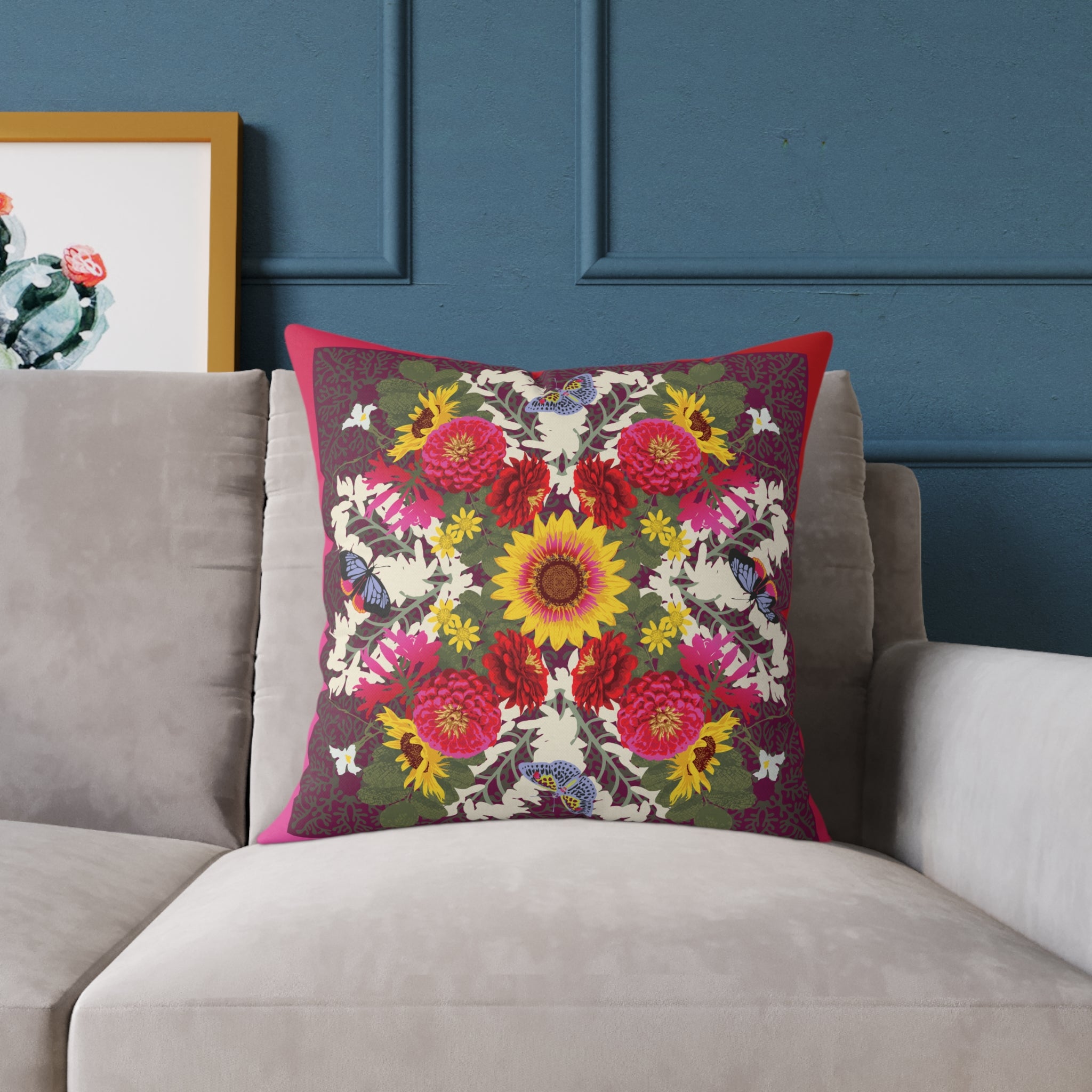 Flor de Fuego Pillow ~Pink