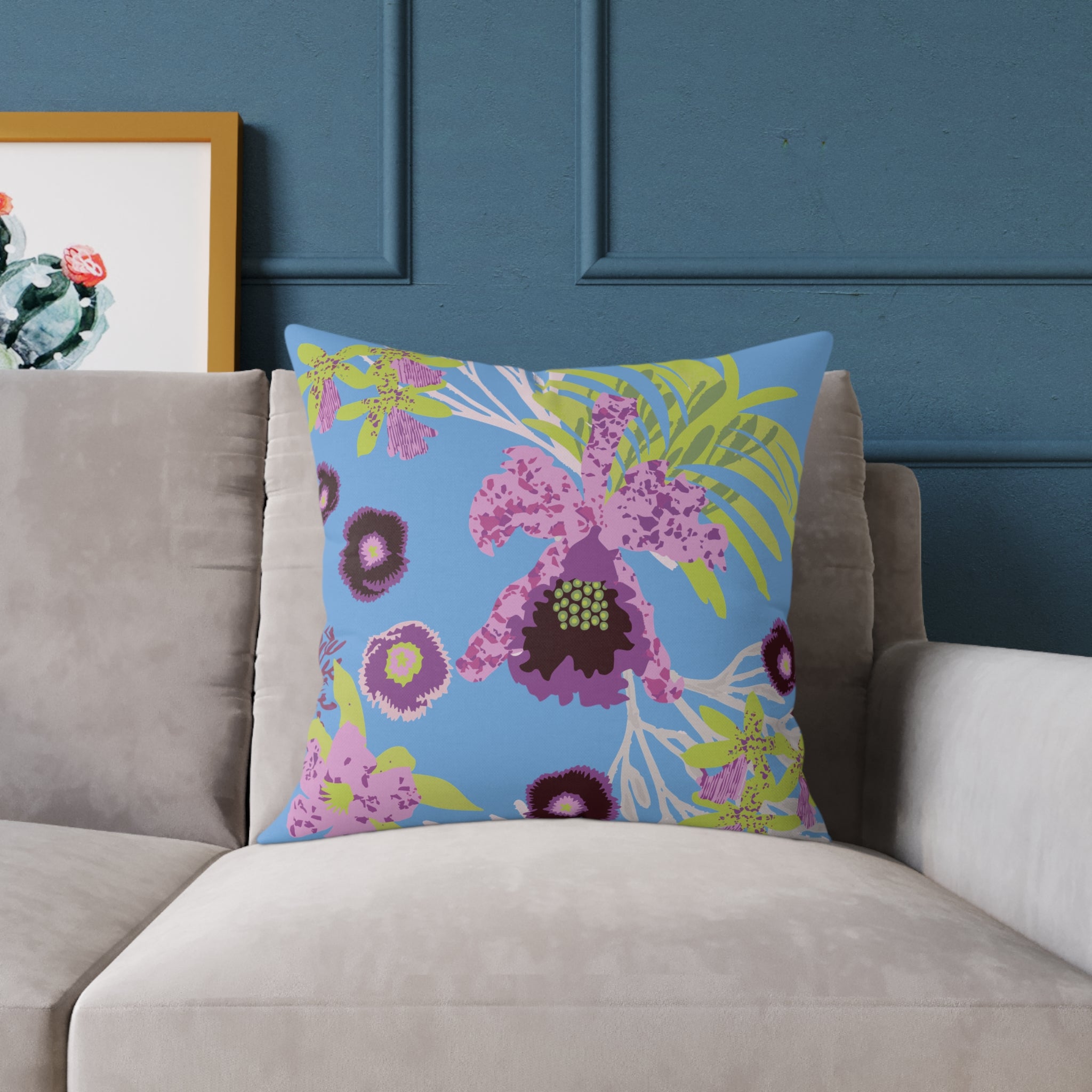 Orchidea Botanica Pillow ~ Blue