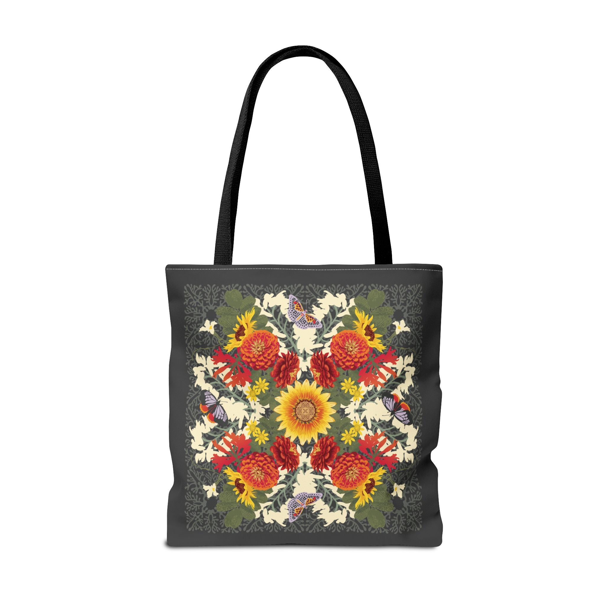 Flor de Fuego Market Tote Bag  ~ Autumn Green
