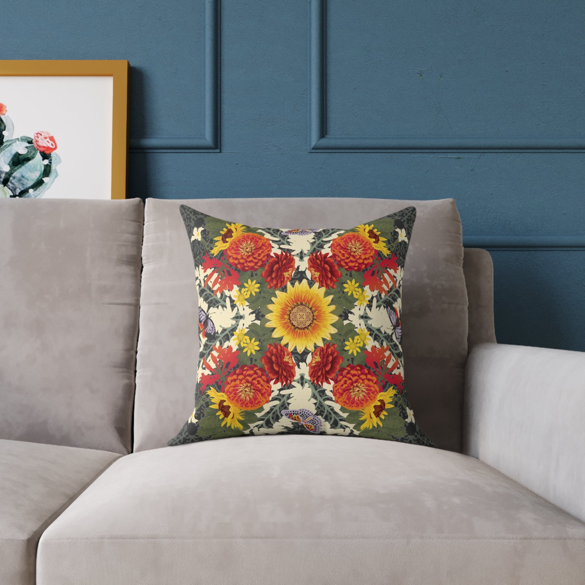 Flor de Fuego Pillow ~ Autumn Green