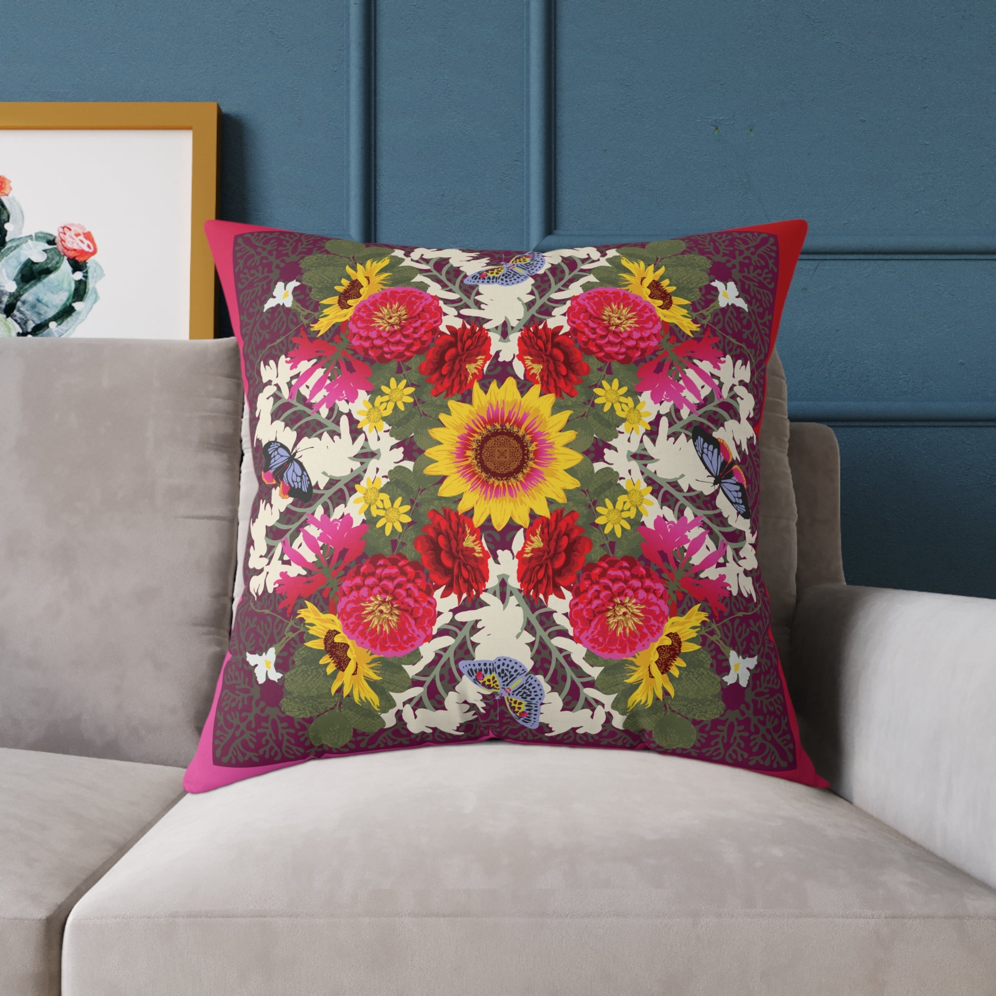 Flor de Fuego Pillow ~Pink
