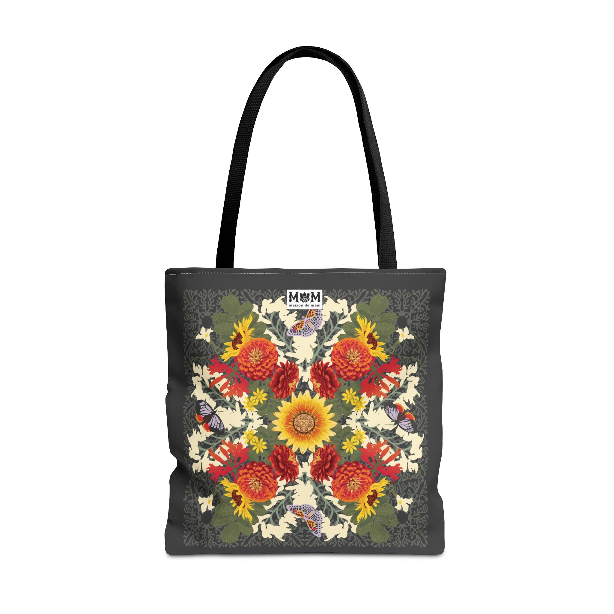 Flor de Fuego Market Tote Bag  ~ Autumn Green