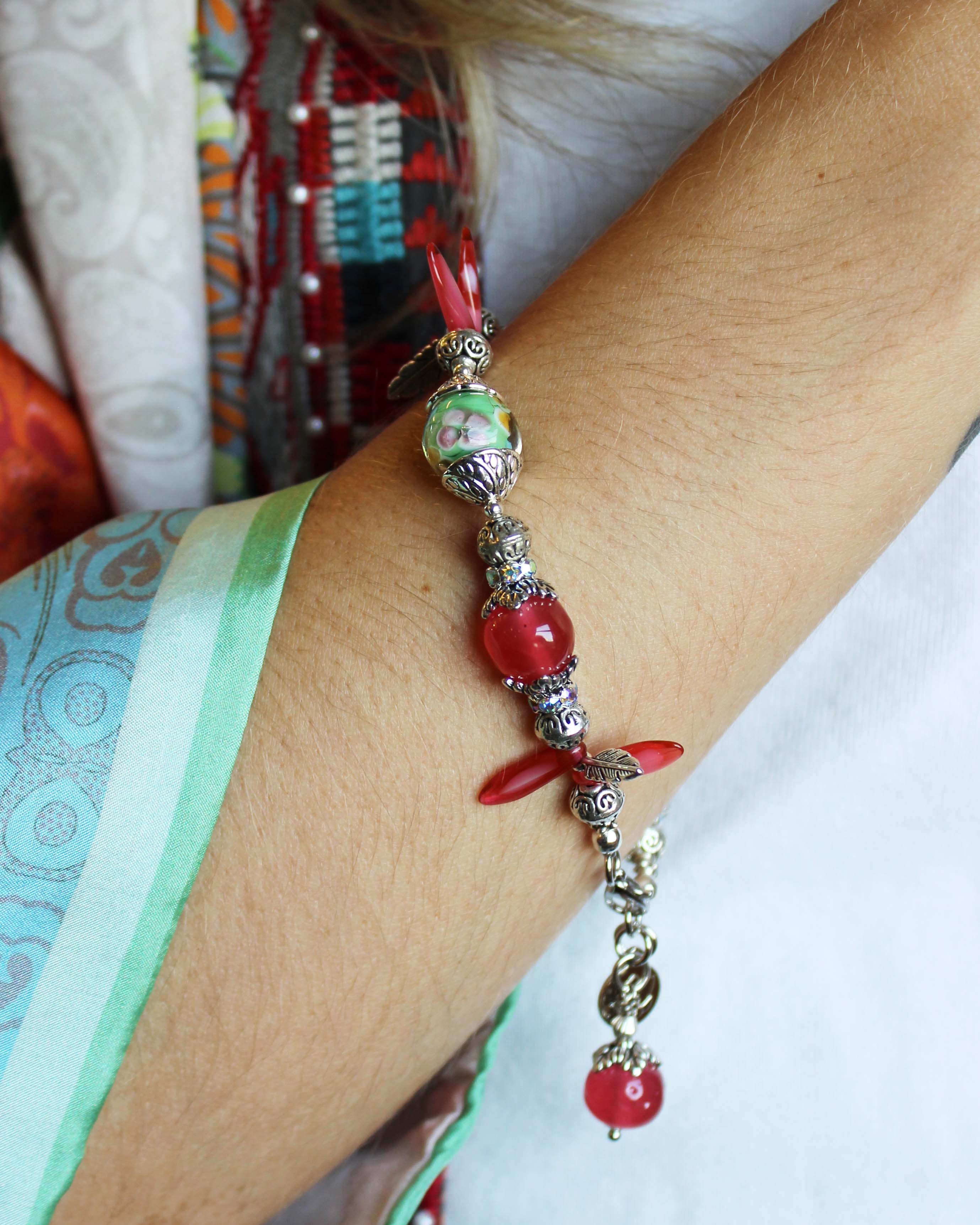 Plant City Berries Vintage Mix Bead Bracelet