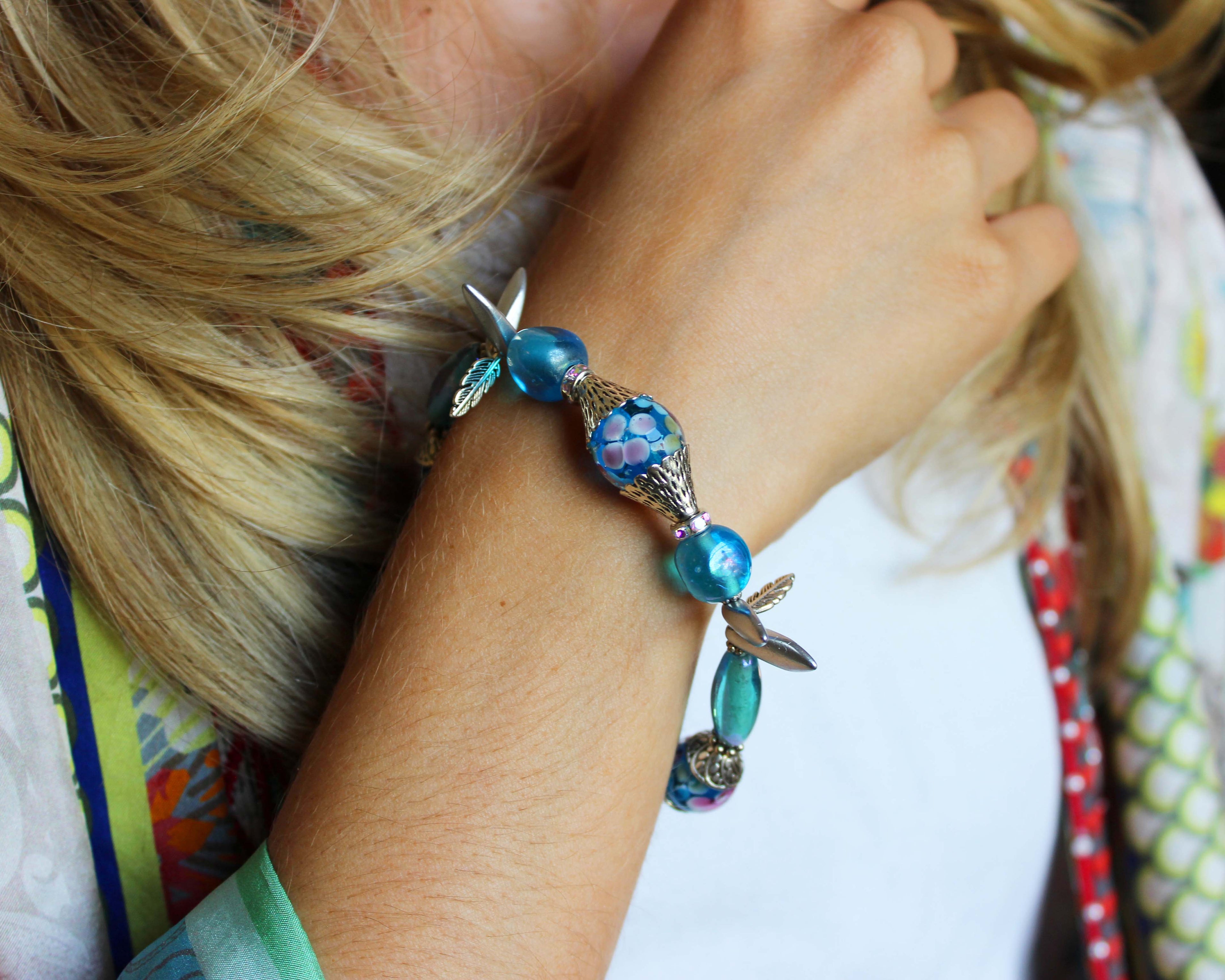 Laamu Mission Blue Vintage Mix Bead Bracelet