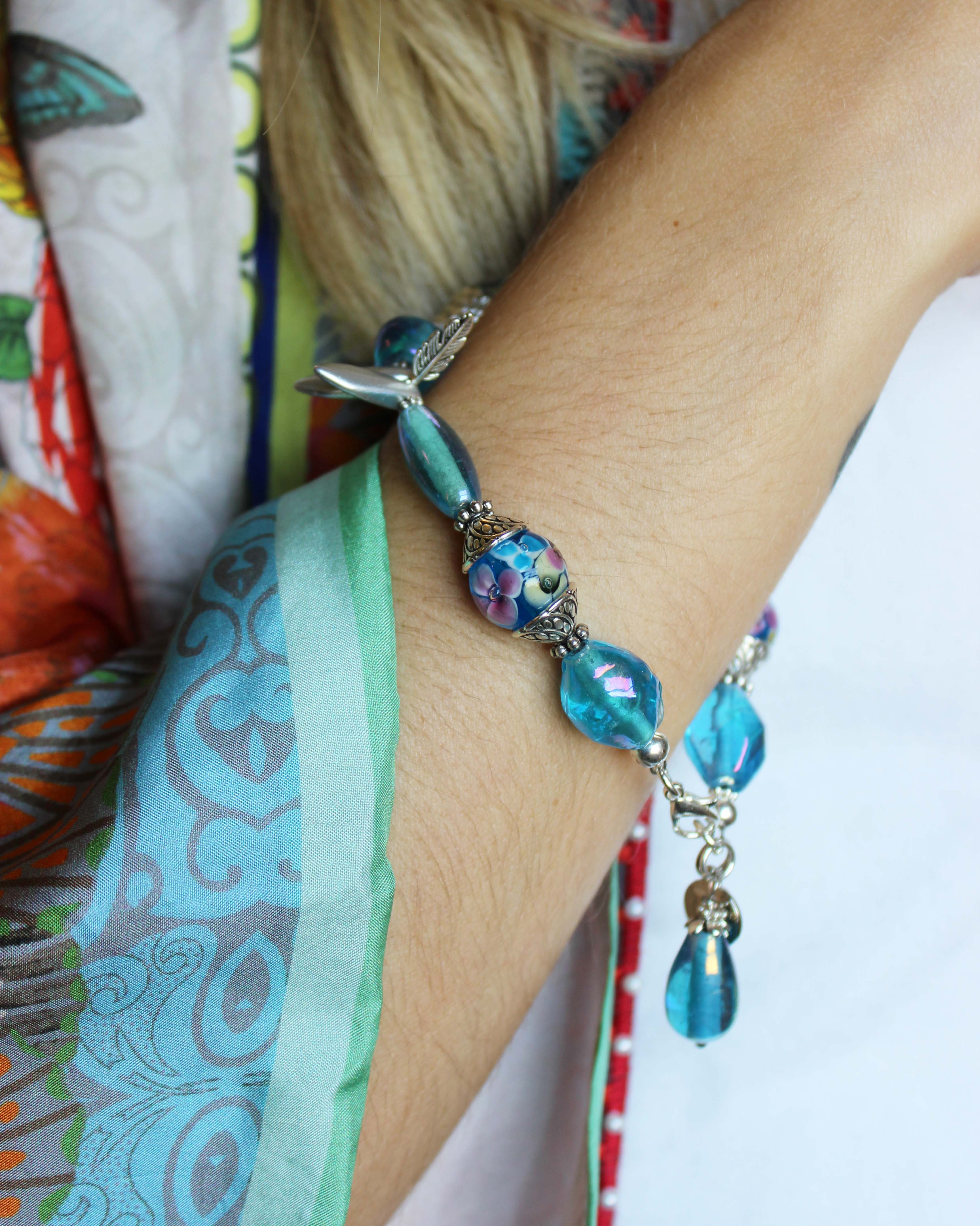 Laamu Mission Blue Vintage Mix Bead Bracelet