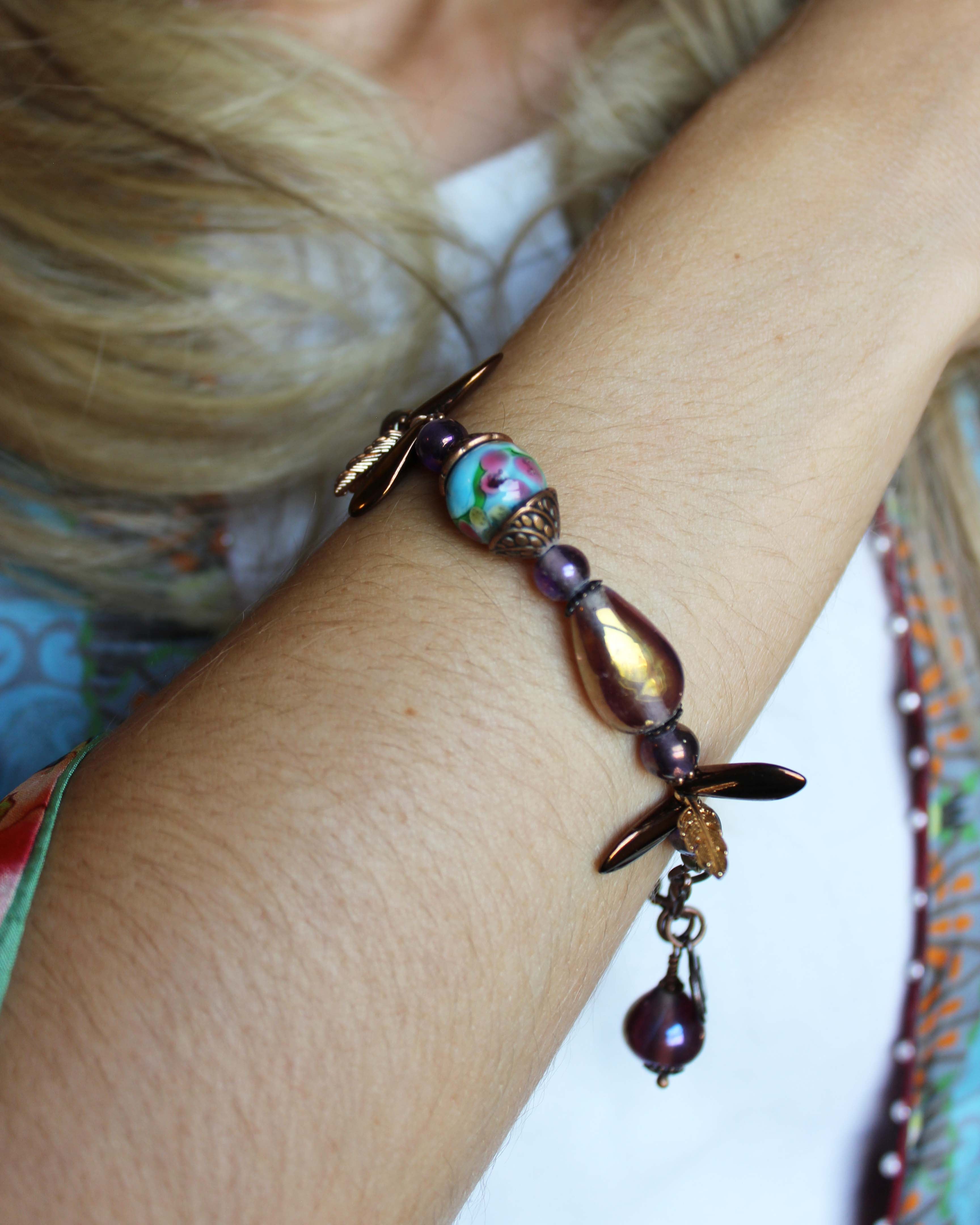 Queen of New Orleans Vintage Mix Bead Bracelet