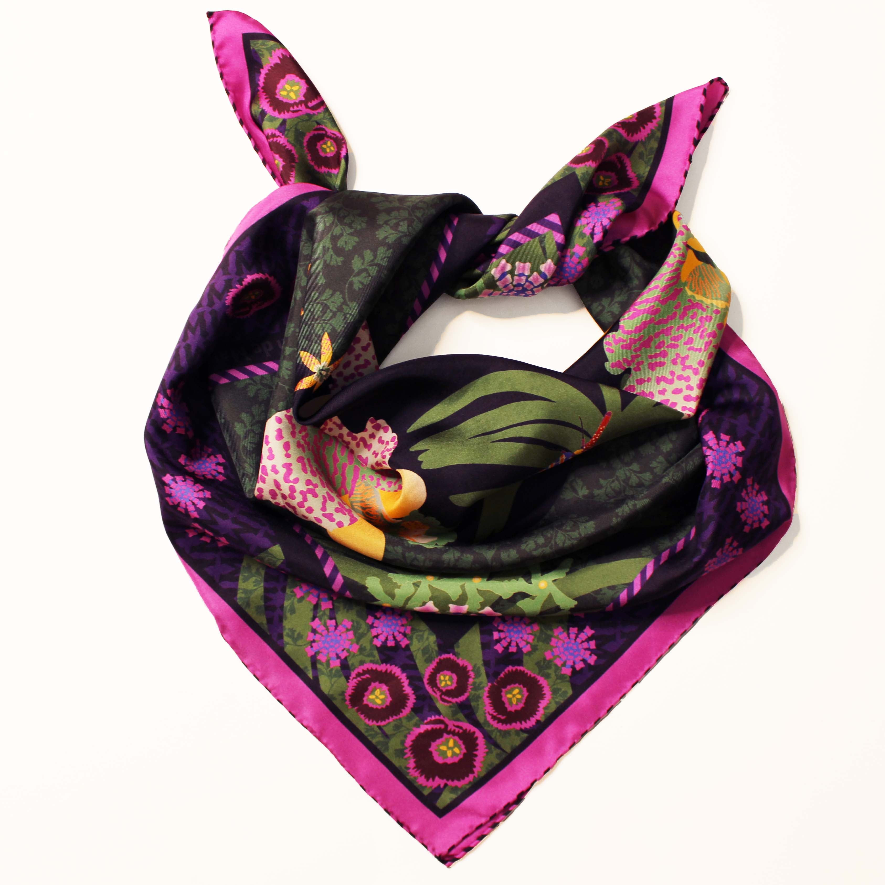 Trois Orchidées Mulberry Silk Scarf