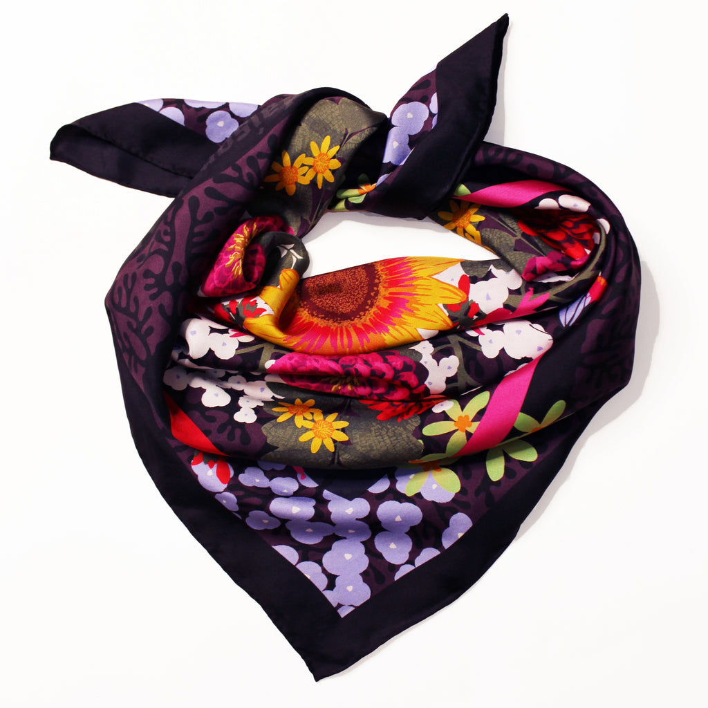 Jardin de Kaléidoscope Mulberry Silk Scarf