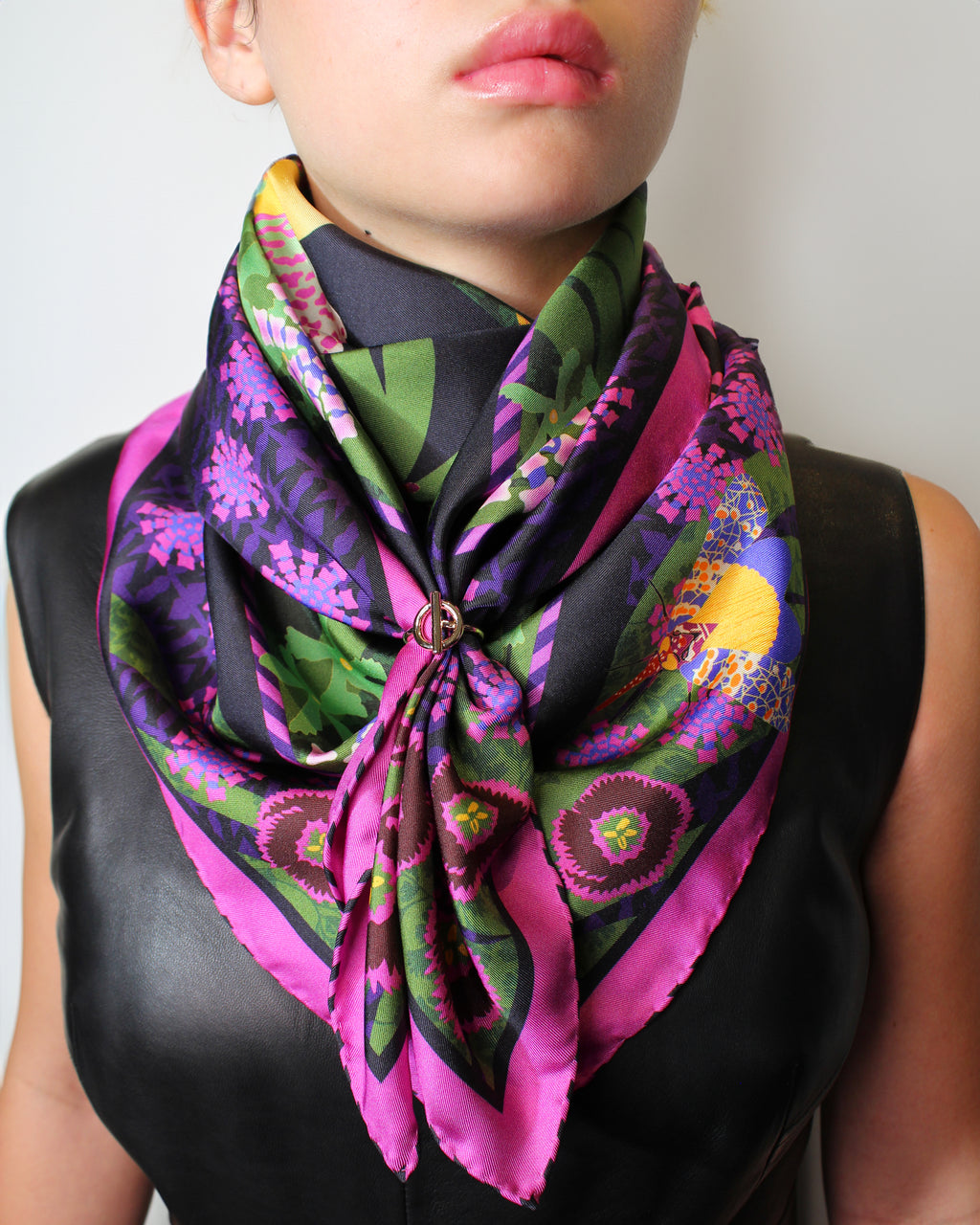 Trois Orchidées Mulberry Silk Scarf