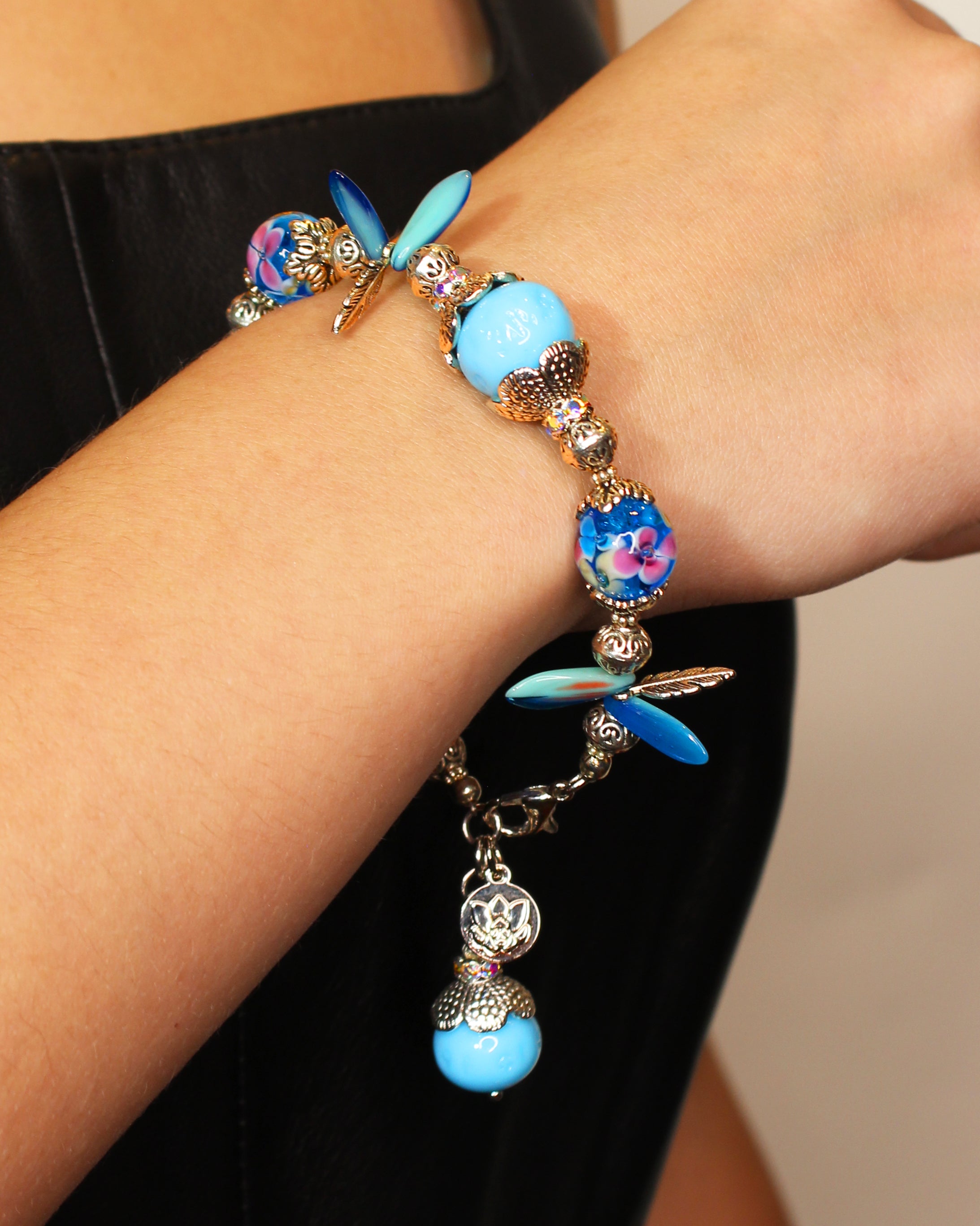 Santorini Blue Vintage Mix Bead Bracelet