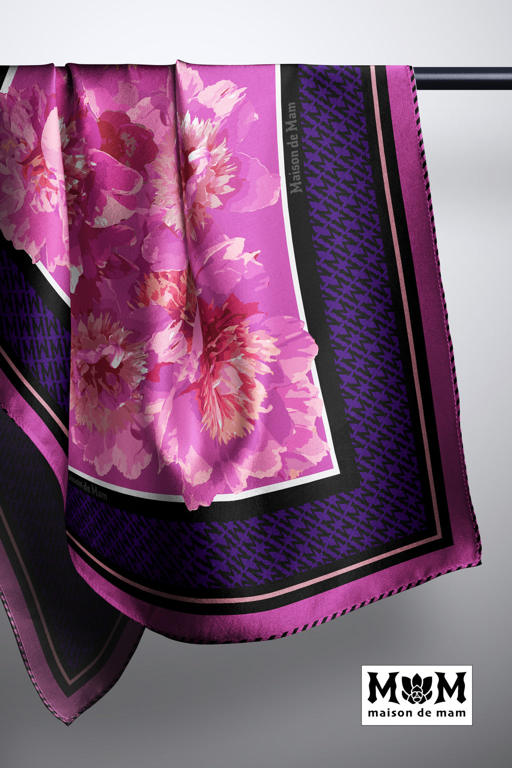 Rêver Pivoines Mulberry Silk Scarf