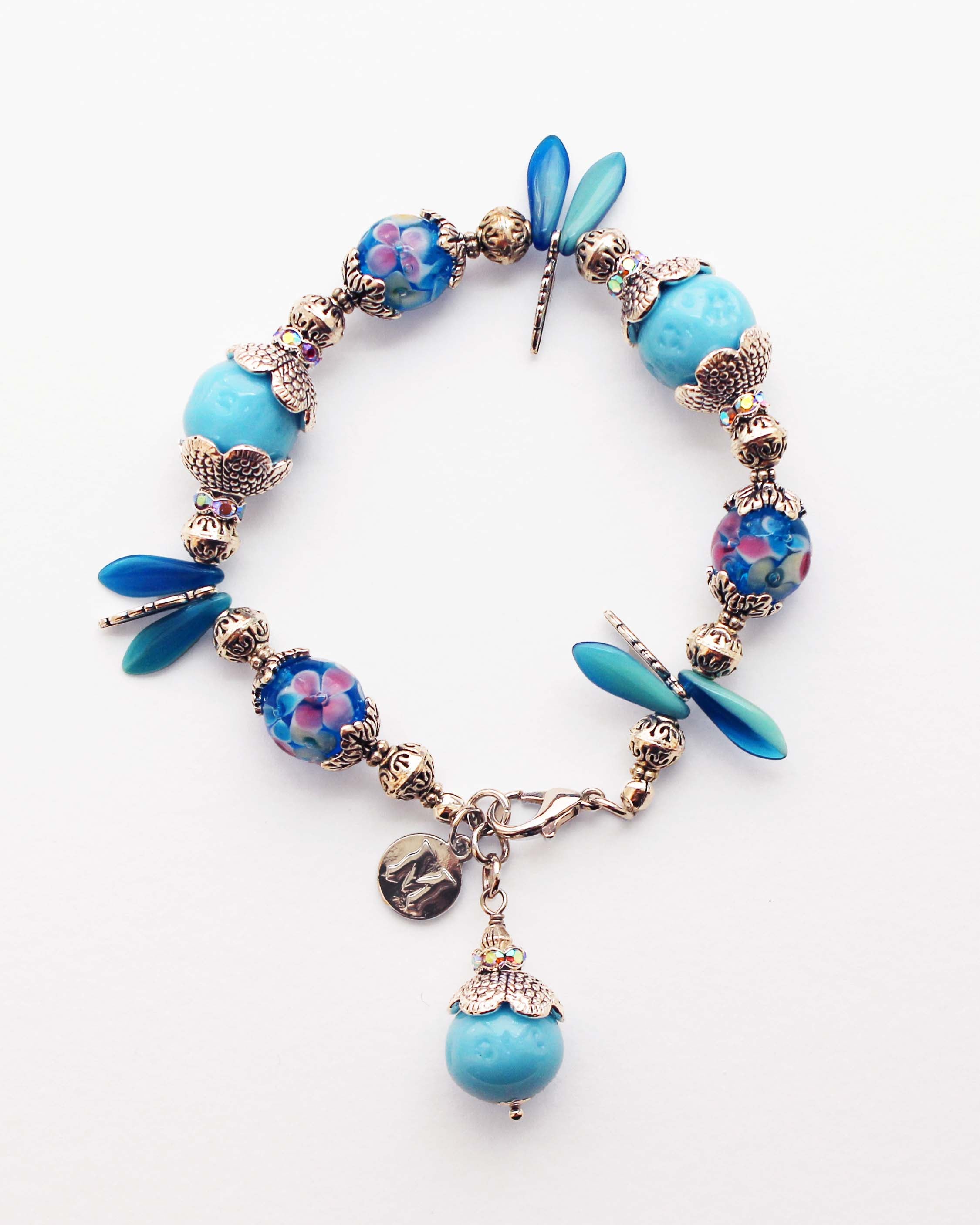 Santorini Blue Vintage Mix Bead Bracelet