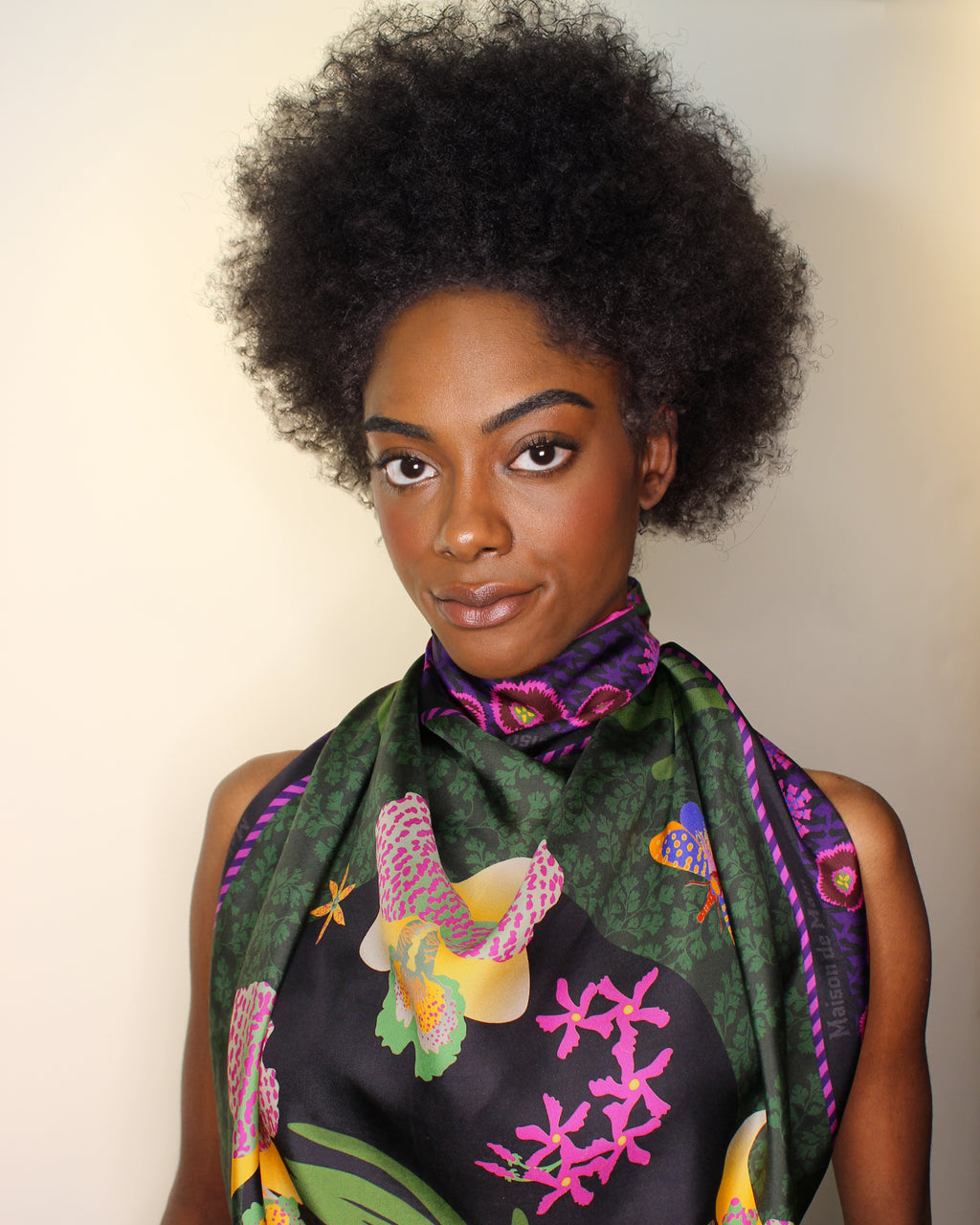 Trois Orchidées Mulberry Silk Scarf