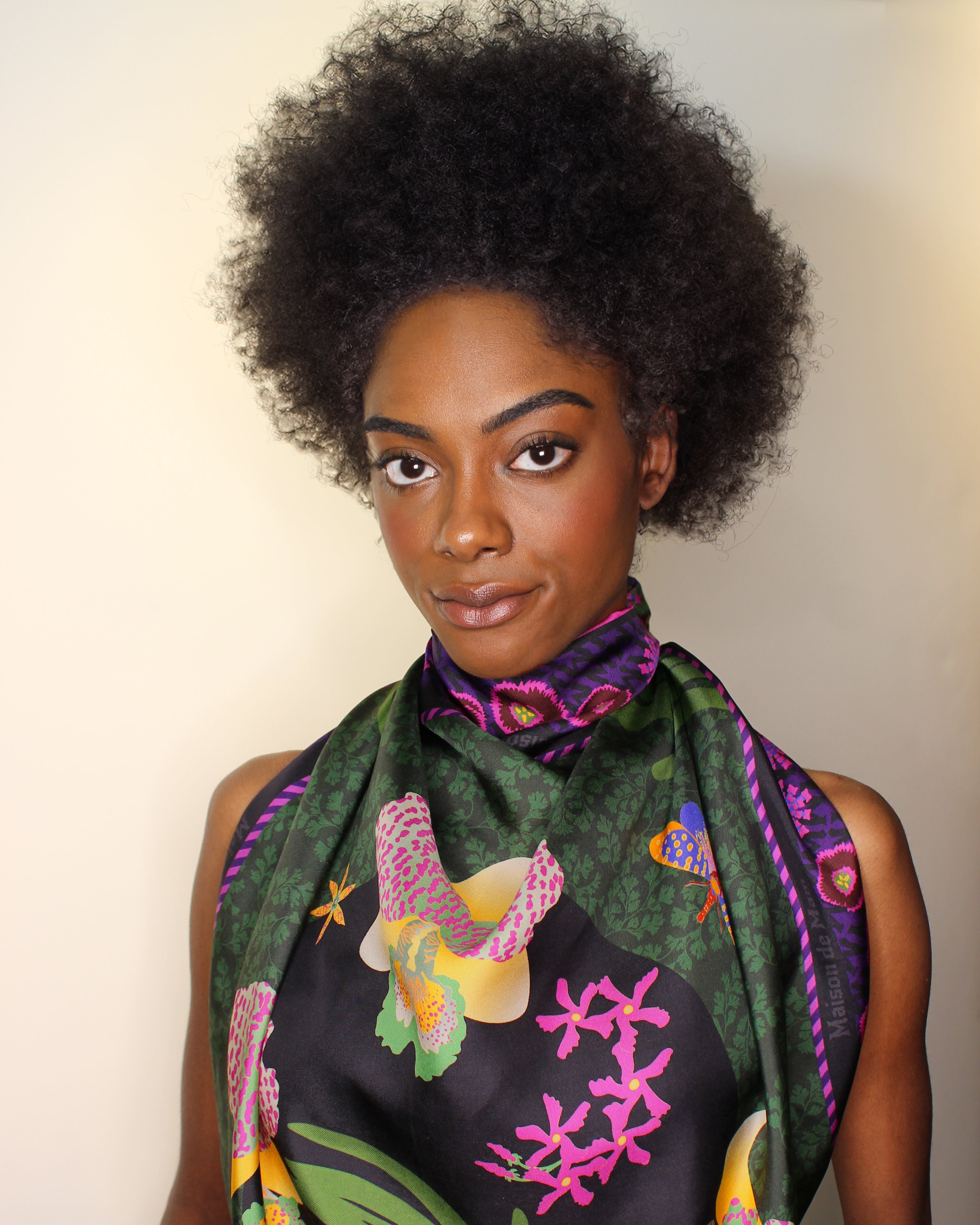 Trois Orchidées Mulberry Silk Scarf